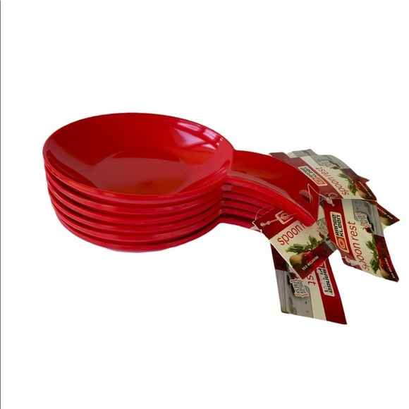 Range Kleen Christmas Red Buffet Spoon Rests Reusable Stackable 6 Piece Bundle - Picture 2 of 9